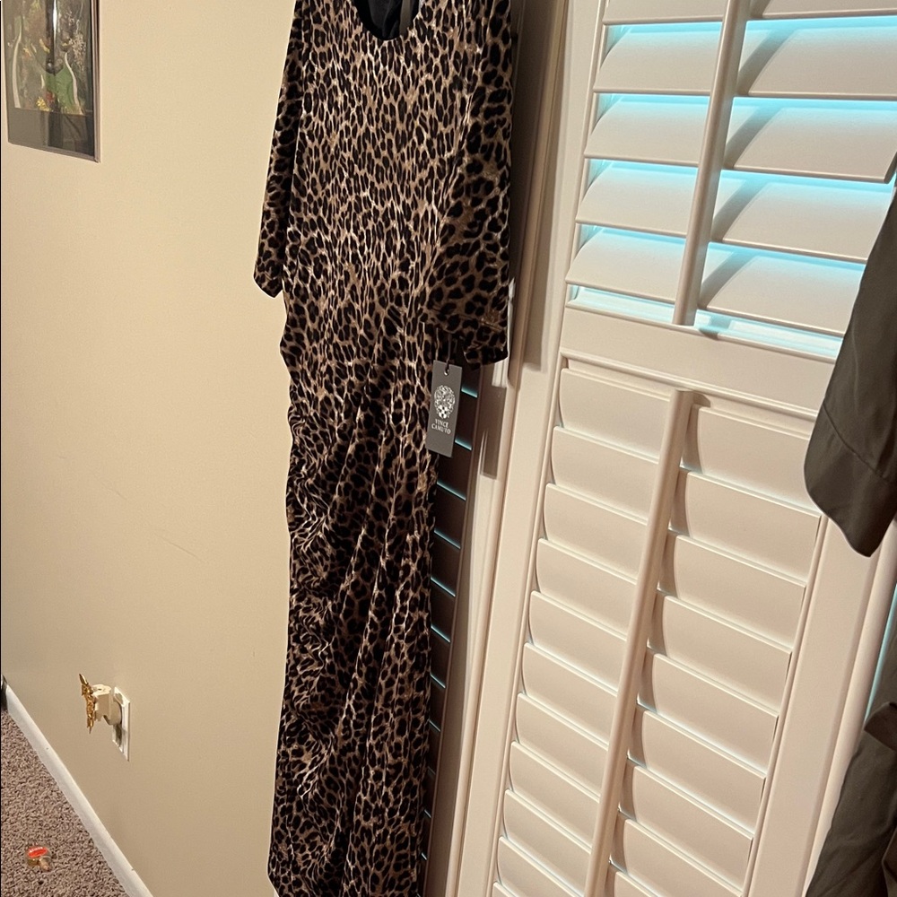 Vince Camuto Leopard Print Midi Dress